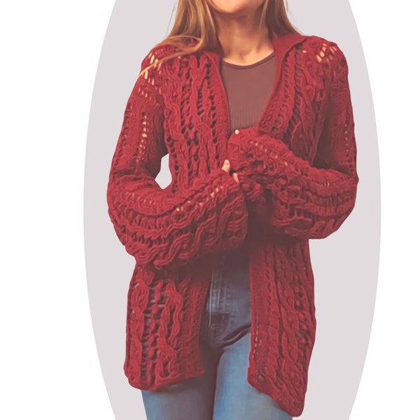Crochet Pattern - Windward - Fall Lacy Jacket
