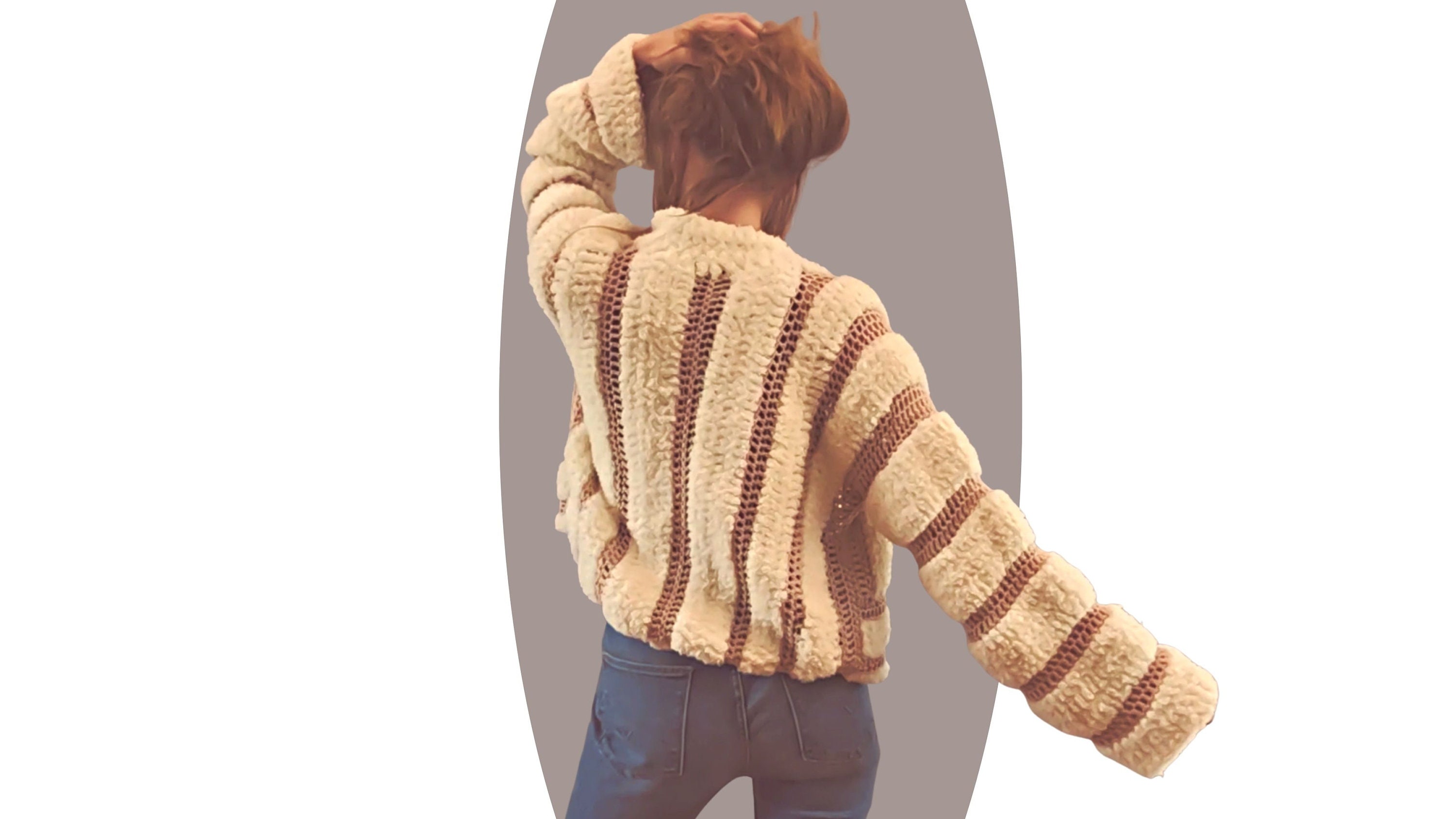 Crochet shaggy cheap jacket pattern