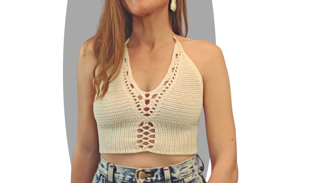 Crochet Pattern ascending Crochet Top Pattern Women Boho Crop Top Festival Top  Crop Top Halter Tutorial PDF Instant Download 