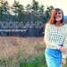 Crochet sweater crop top lacy cable pattern - Woodland