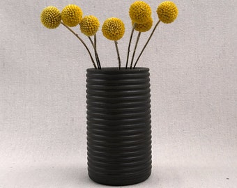 Vase en céramique noire - vase à fleurs en céramique - vase en poterie - cadeau de pendaison de crémaillère - cadeau d'hôtesse (0218d47)