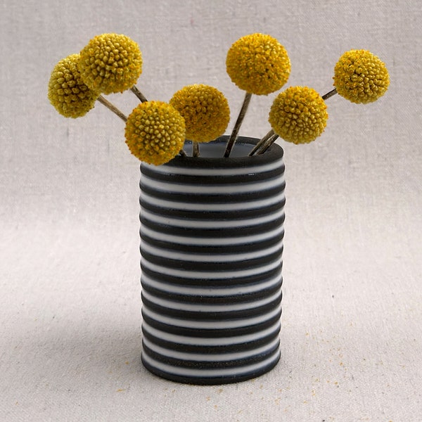 Black and White Vase - Ceramic Flower Vase - Handmade Ceramic Vase - Wheel Thrown Pottery (0199d39)