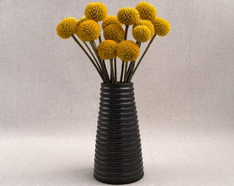 Vase en céramique noire - Vase minimaliste - Vase en céramique fait main - Vase à fleurs en céramique - Poterie tournée - (0072 h) (seconde en céramique)