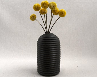 Vase en céramique noire - vase à fleurs en céramique - vase en poterie - cadeau de pendaison de crémaillère - cadeau d'hôtesse (0208d47)