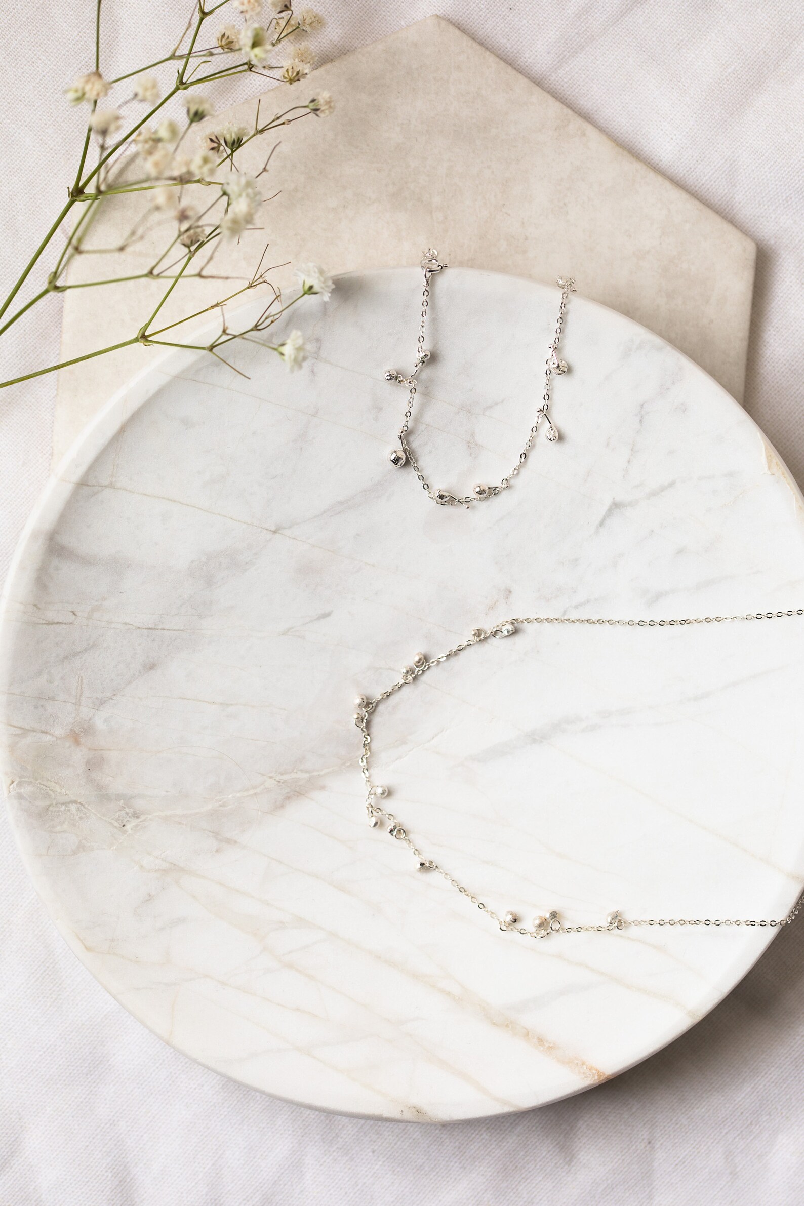 Solid gold necklace with little balls. Solid 18 14k 9k gold Etsy