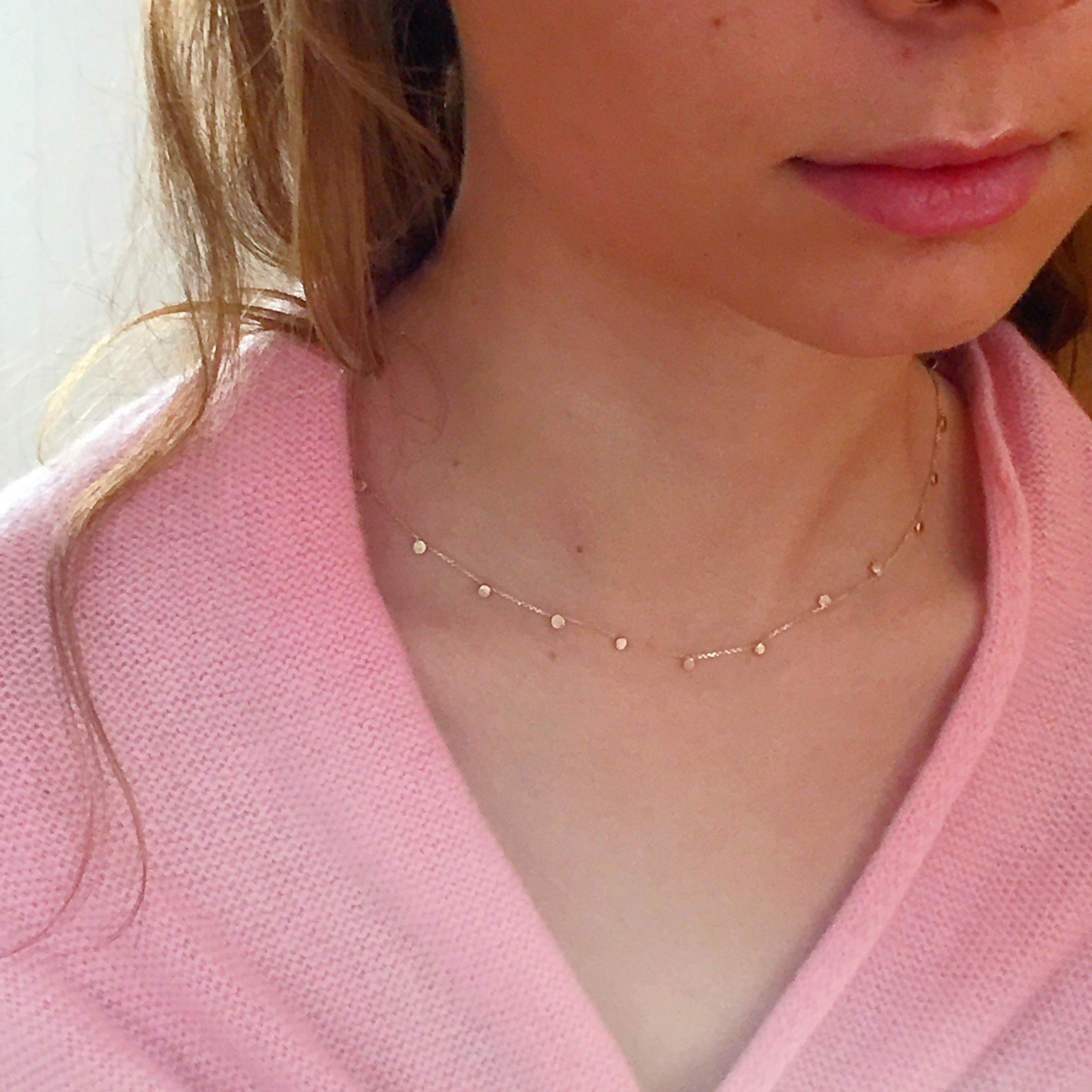 Solid Gold Necklace With Little Balls. Solid 18 14k 9k Gold Etsy UK