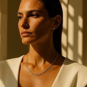 Solid Gold Fringe Necklace: Handmade 9k/14k/18k Gold Cascade
