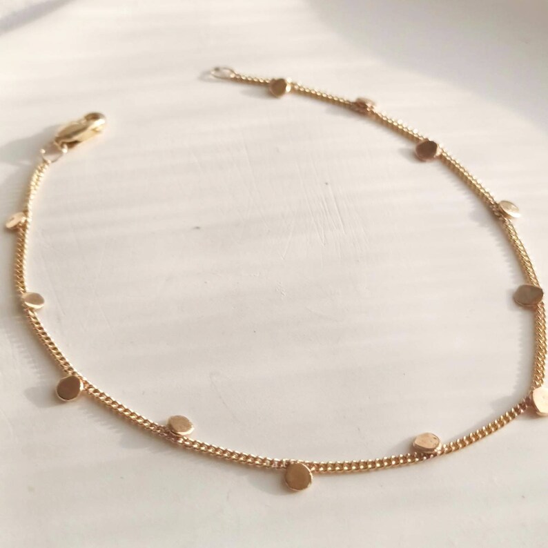 Solid Gold Bracelet With Little Dots Soldered on the Chain Etsy UK