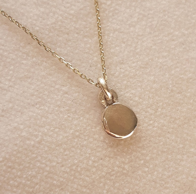 Solid Gold Necklace in 14k or 18k Gold. Perfect large Dot Etsy