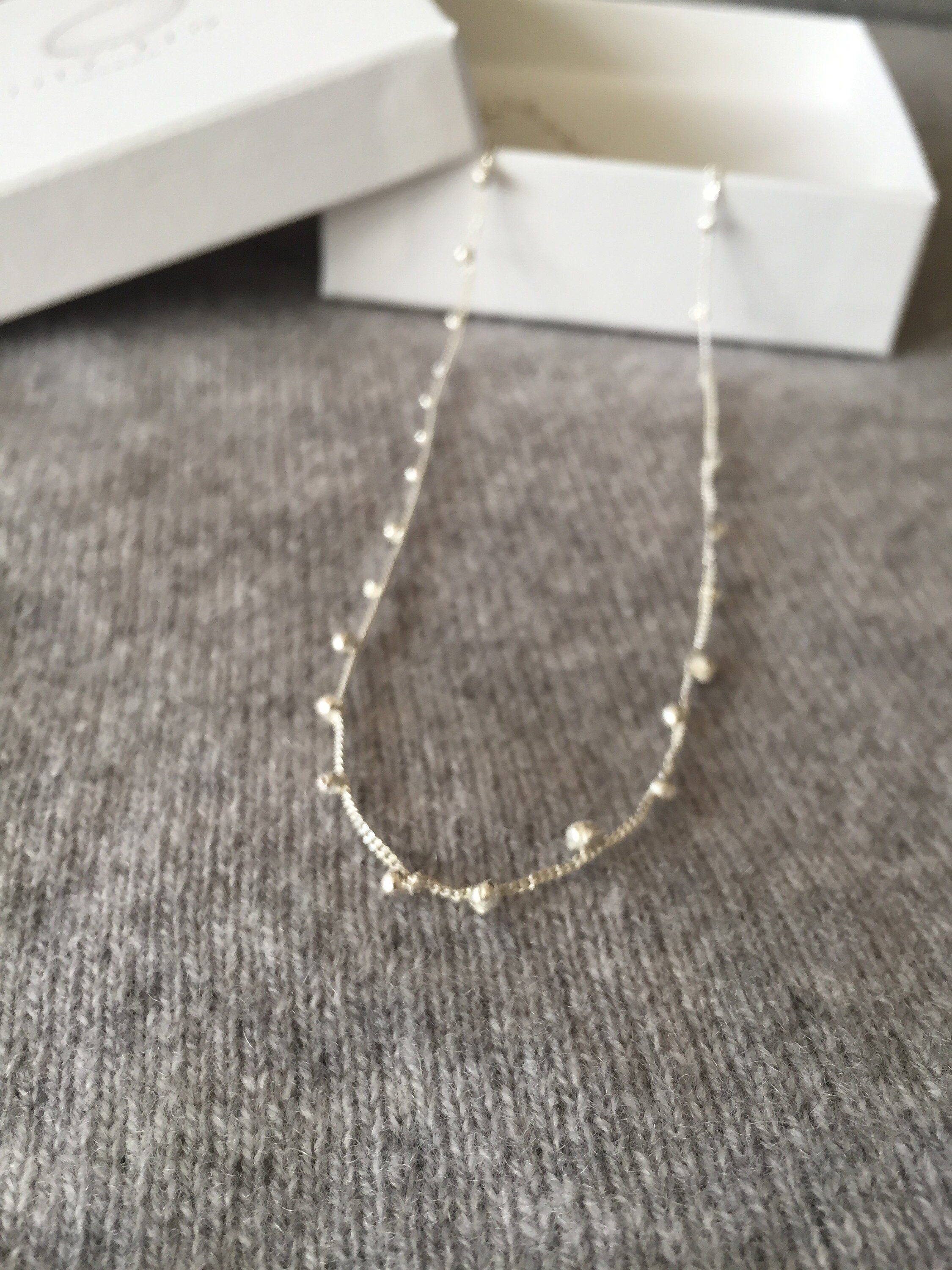 Solid gold necklace with little balls. Solid 18 14k 9k gold Etsy