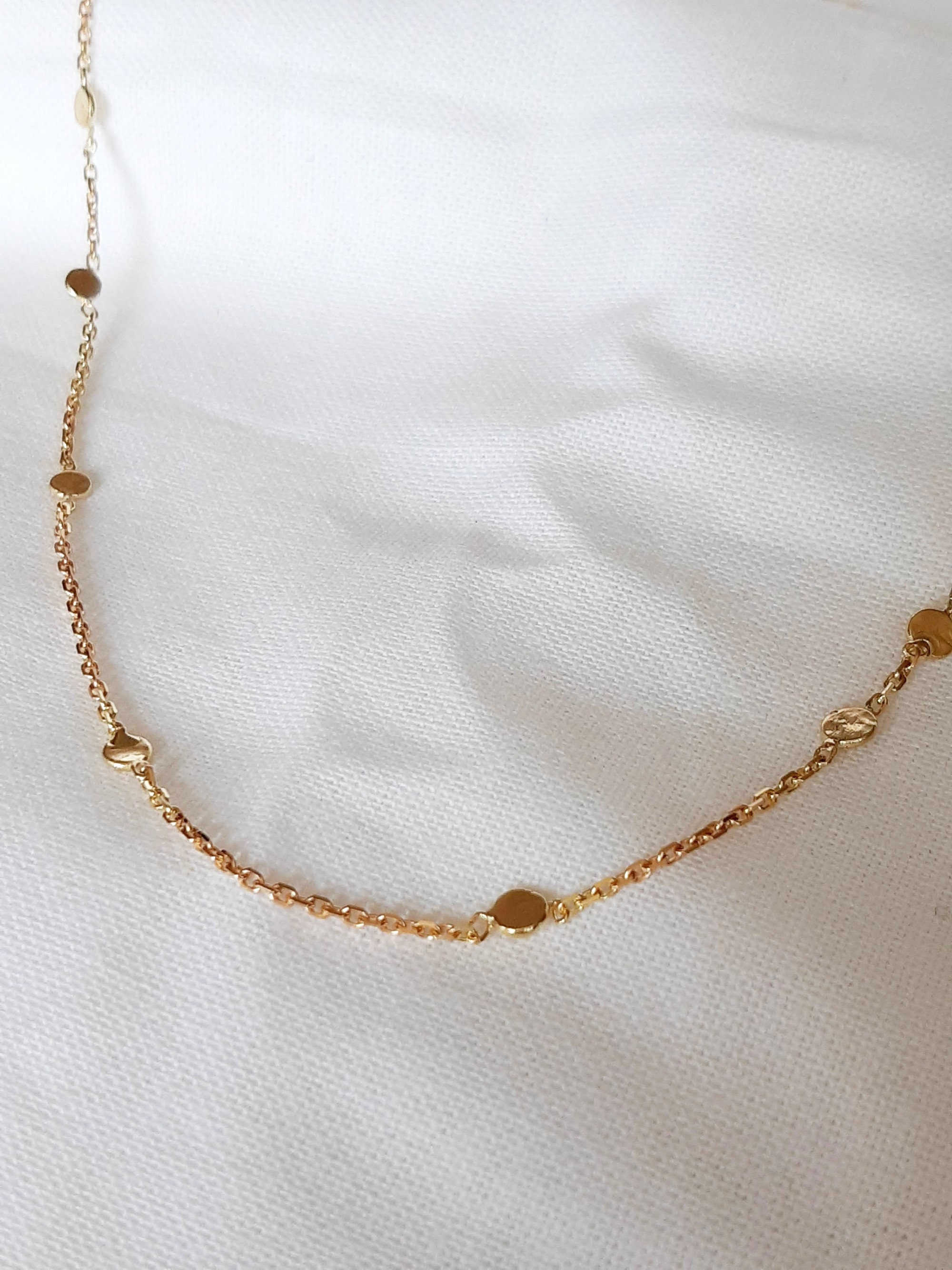 Gold disc station necklace best sale