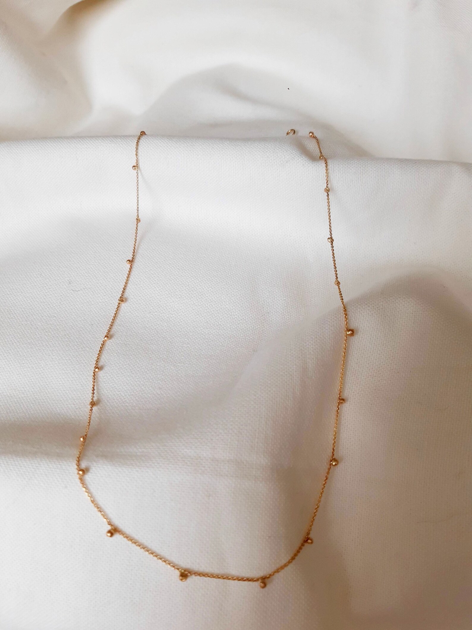 Solid Gold Necklace With Little Balls. Solid 18 14k 9k Gold Etsy UK