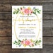 Baby girl shower invitation Floral baby shower invitation Flowers Watercolor Baby shower invites Garden baby shower Shower brunch invitation