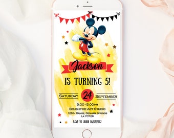 Invitation Personnalisee Mickey Etsy Invitation Personnalisee Mickey Etsy