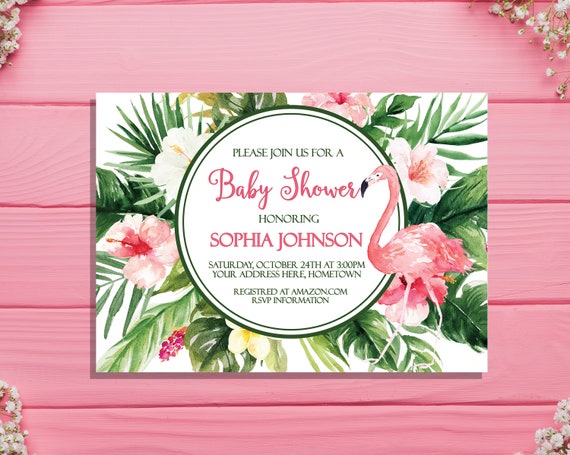 tropical baby shower invitations