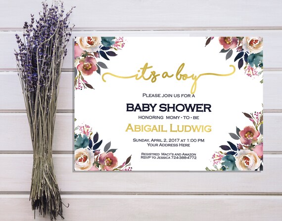 boho baby shower invitations boy