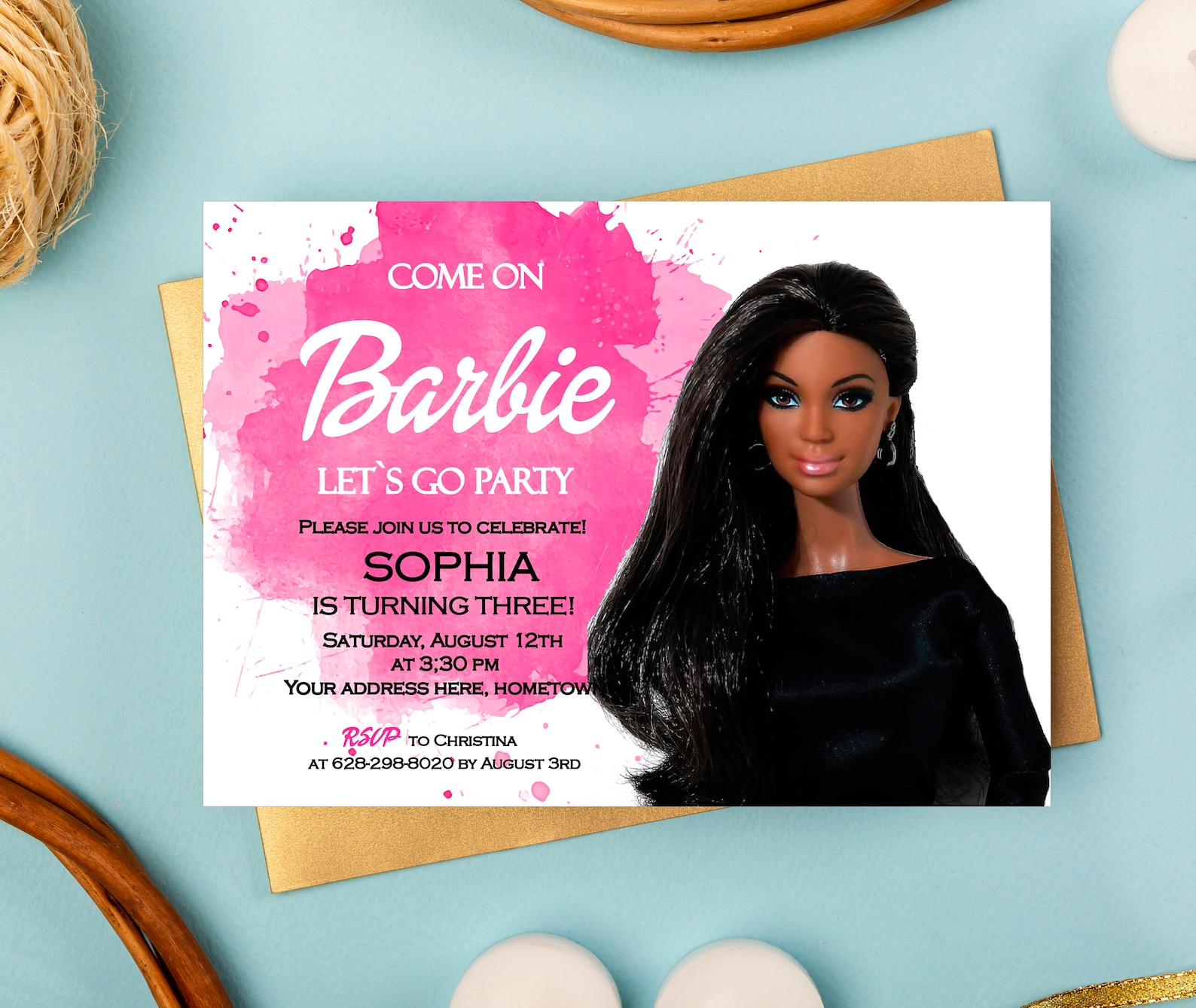 Black Barbie Invitation Template Black Barbie Invitation Template