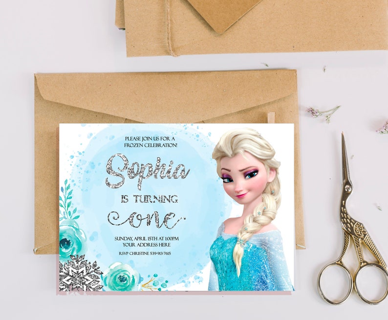 Elsa Birthday Invitation Elsa Invitations Elsa Birthday Etsy