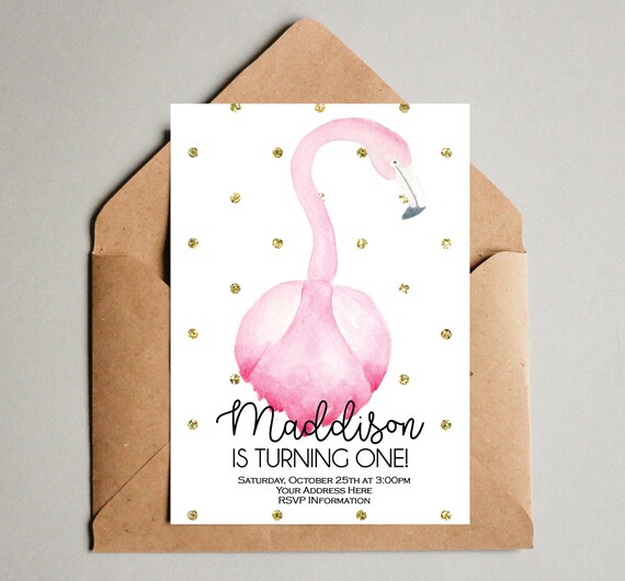 Flamant Rose Inviter Invitation Flamingo Flamingo Invitation Etsy