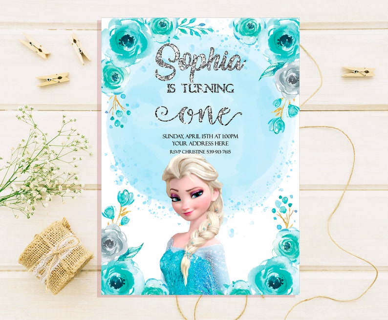 Frozen Birthday Invitations Elsa Birthday Invites Elsa Etsy