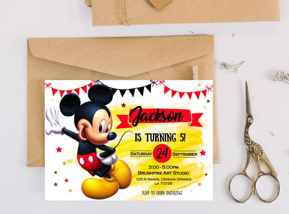Invitation Anniversaire Mickey Mouse Mickey Mickey Mouse Etsy Invitation Anniversaire Mickey Mouse Mickey Mickey Mouse Etsy