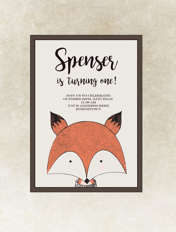 Renard Invitation Anniversaire Anniversaire Invitation Etsy