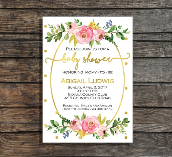 girl baby shower invitations etsy