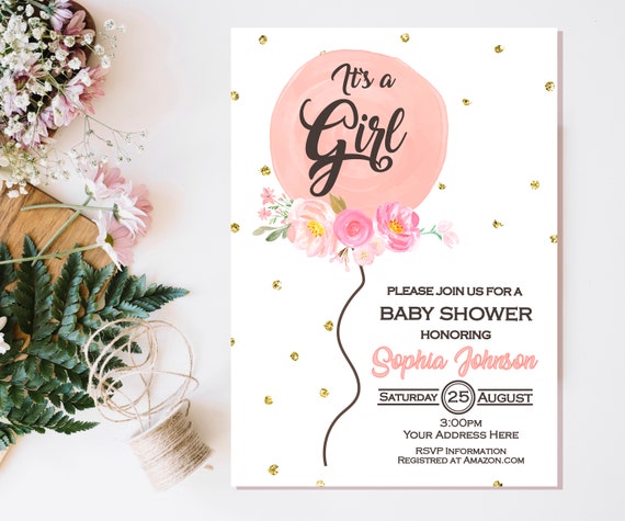 Girl Baby Shower Invitations It S A Girl Baby Shower Etsy