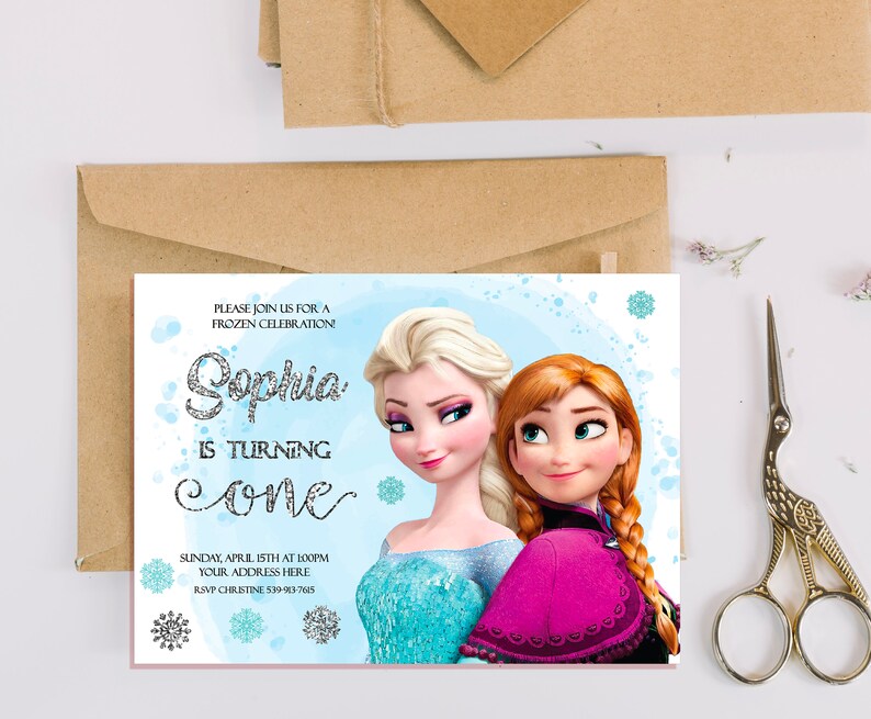 Elsa Anna Birthday Invitations Elsa Birthday Invites Frozen Etsy