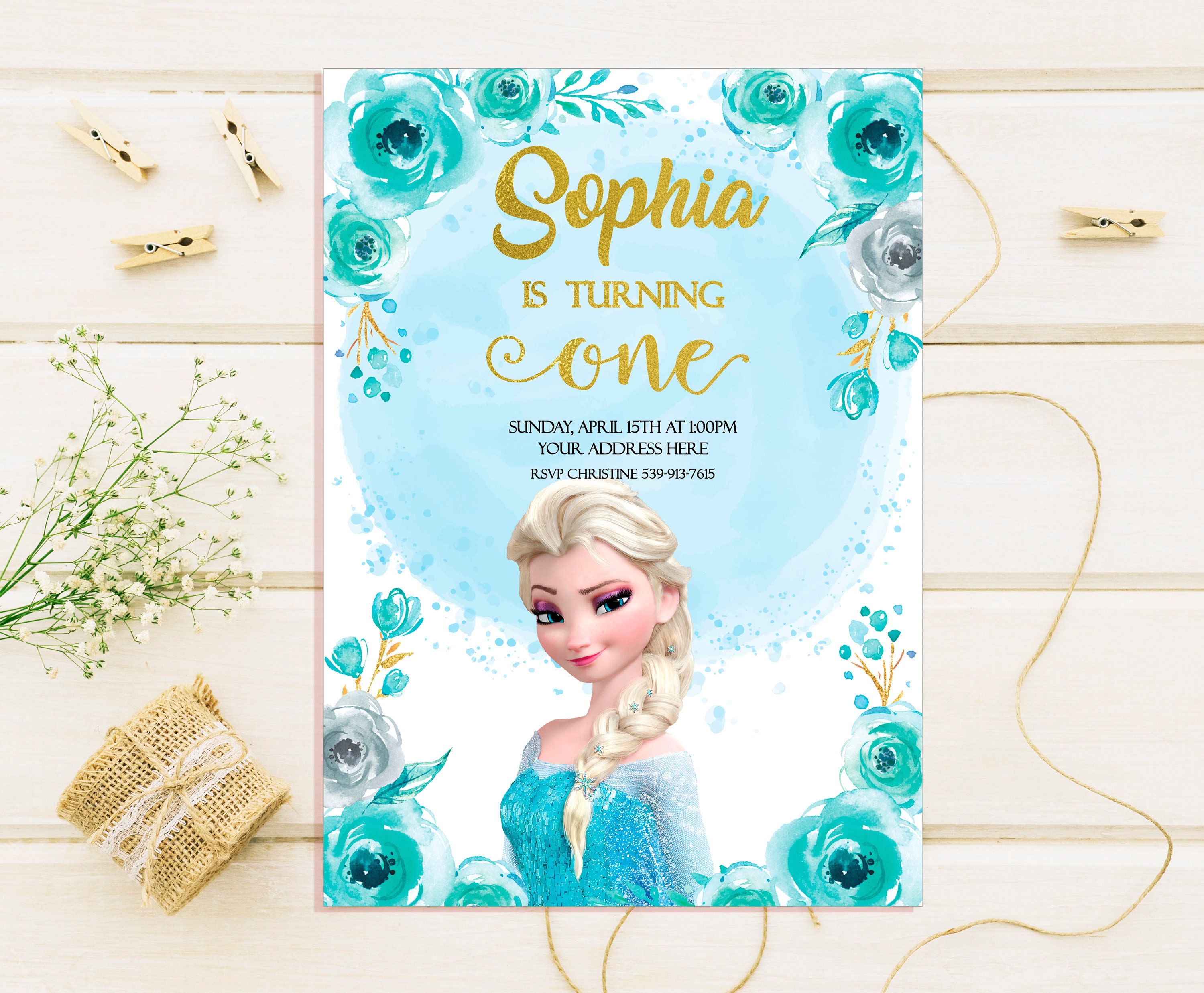 Frozen Birthday Invitations Frozen Elsa Birthday Invites Etsy