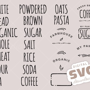 SVG Pantry Label Words & Ornaments, Digital Instant Download for Cricut