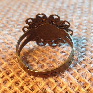 Antiqued Brass Filigree Ring with Bullet Casing and Swarovski Crystals, Womens jewelry, Upcycled bullets, Bullet jewelry, Bullet rings image 3