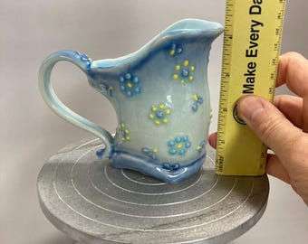 Blue Flower Burst Small Pitcher