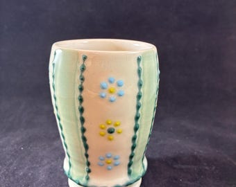 Small Striped Teal Vase