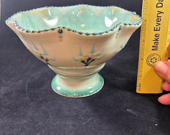 Teal Pedistal Bowl