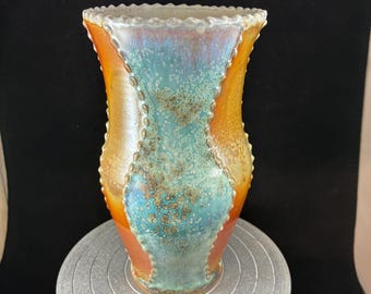 Medium Teal Woodfired Vase 1