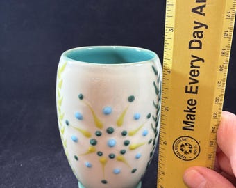 Small 3 Sided Teal Vase
