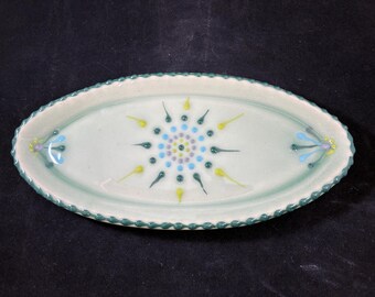 Small Teal Oval plate