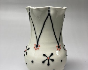 Black and Red Porcelain Vase