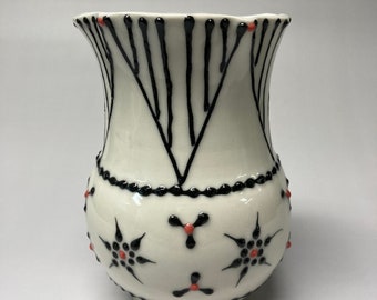 Black and Red Porcelain Vase