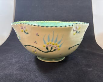 Aqua Floral Mellanstor Skål