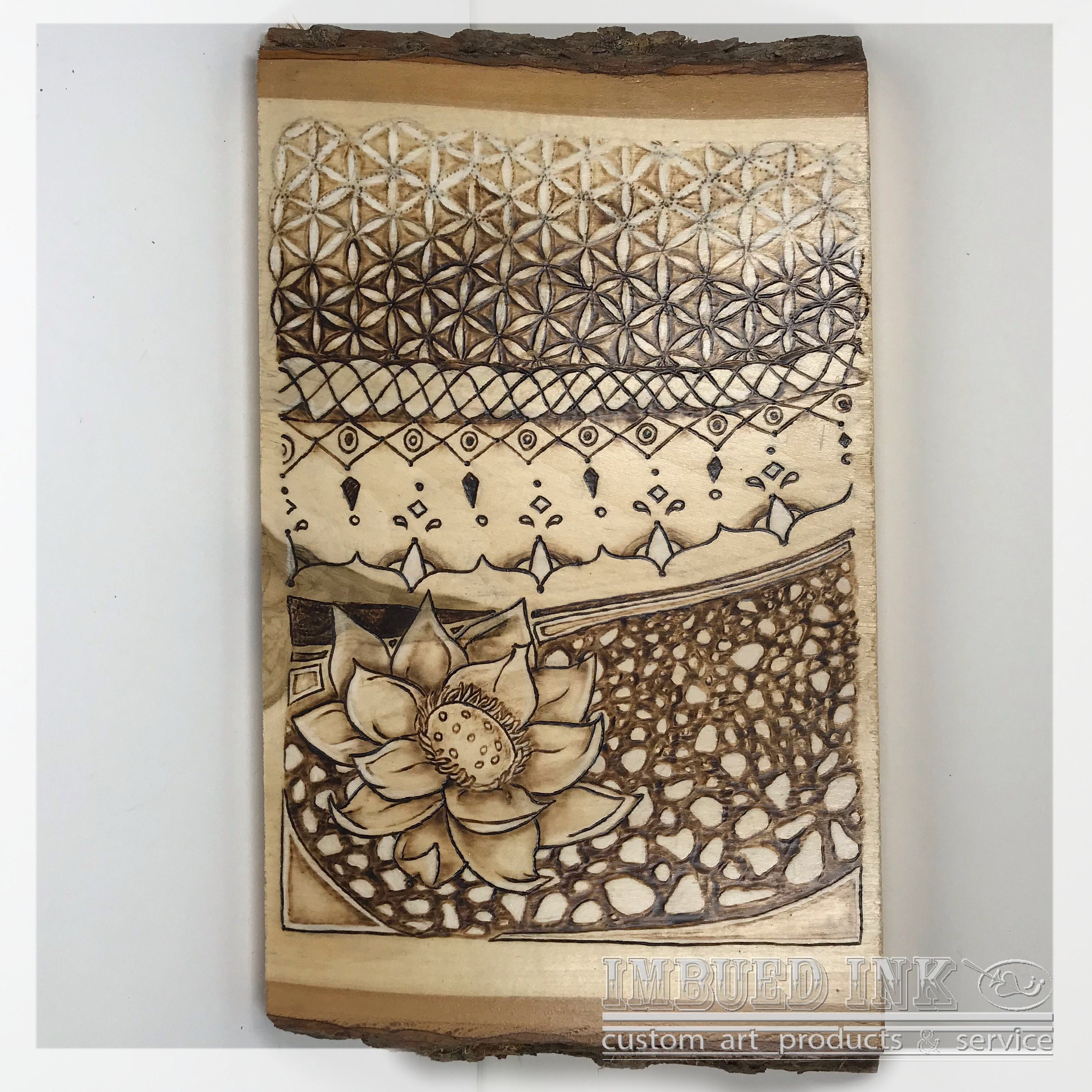 Pyrography Lotus Lotus Flower Pyrography Wood Art: Boho Nature Decor - Etsy