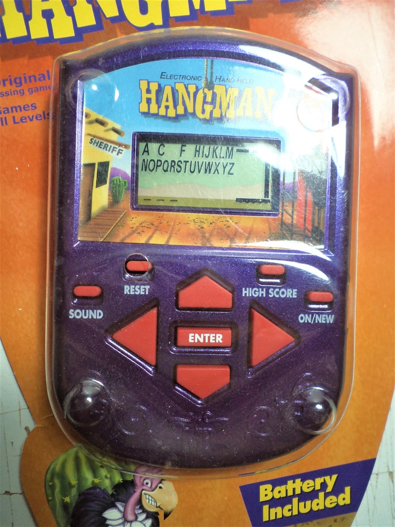 Brand New Unopened in Blister Pack Working Word Guessing Game Family Word Guessing Game HANGMAN MB GAMES 2002 Electronic Hand Held Game
