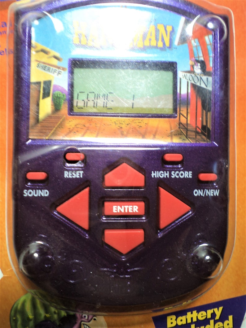 Brand New Unopened in Blister Pack Working Word Guessing Game Family Word Guessing Game HANGMAN MB GAMES 2002 Electronic Hand Held Game