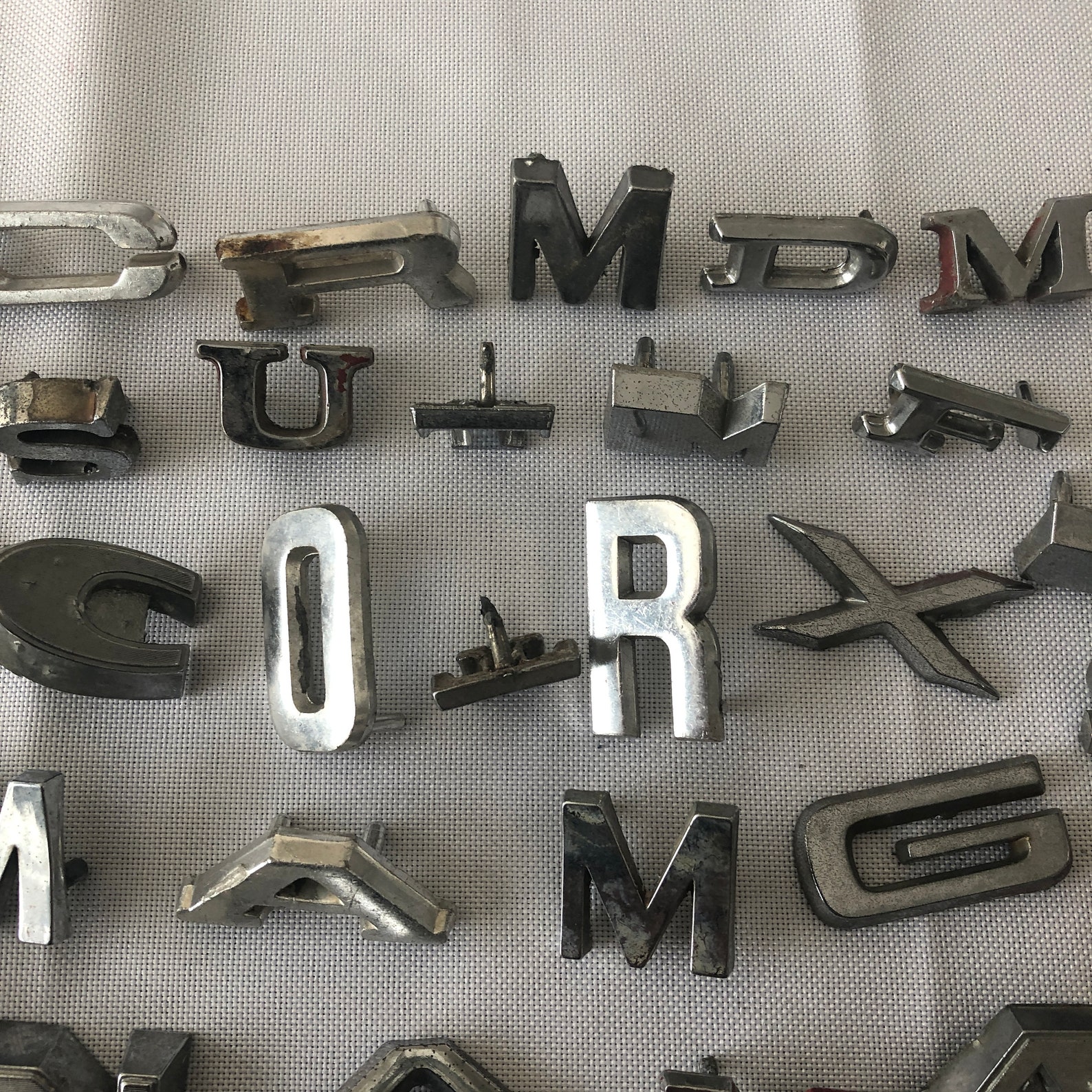Vintage Metal Car Letters Badge Emblem LOT OF 45 Authentic Etsy