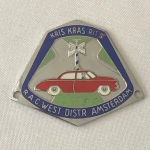1954 RAC West Kris Kras Rit Car Club Rally Rallye Participant Badge Emblem Medal
