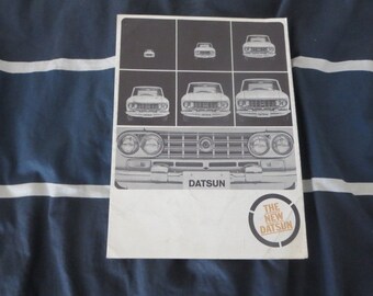 1960s Datsun Car Sales Brochure Advertising Catalog SPL 310 1500 Estate Wagon Deluxe Cedric Patrol Pickup Sedan Nissan +