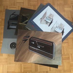 Vintage 1960s Ford Concept Car Design Sketches Lot of 10 Interior Illustrations