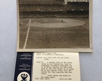 Press Photo Photograph Baseball Washington Senators vs Boston Red Sox 1934