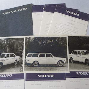 1970 Volvo Press Kit Brochure with Photos 144 145 Station Wagon 164
